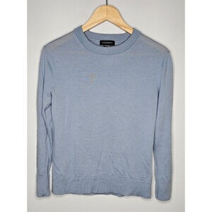 Club Monaco Sweater Womens Small Blue Wool Thin Soft Girl Pastel Quiet Luxury
